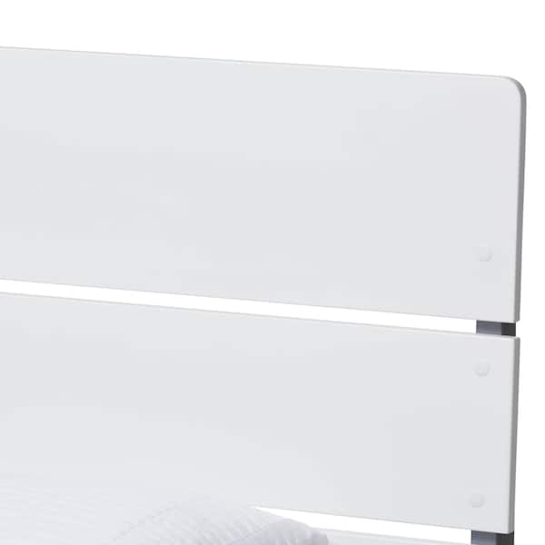 Baxton Studio Nereida Modern White and Grey-Finished Wood Twin Platform Bed - 143-7869-7890