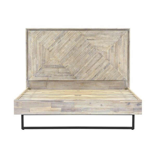 Armen Living Peridot 4 Piece King Bedroom Set in Natural Acacia Wood - SETPEBDKG4A