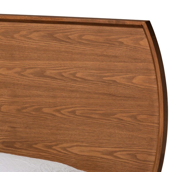 Baxton Studio Yori Mid-Century Modern Walnut Brown Finished Wood Twin Size Platform Bed - 188-11112-11158-ZORO