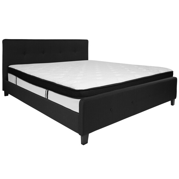 Flash Furniture King Platform Bed Set, Black - HG-BMF-24-GG