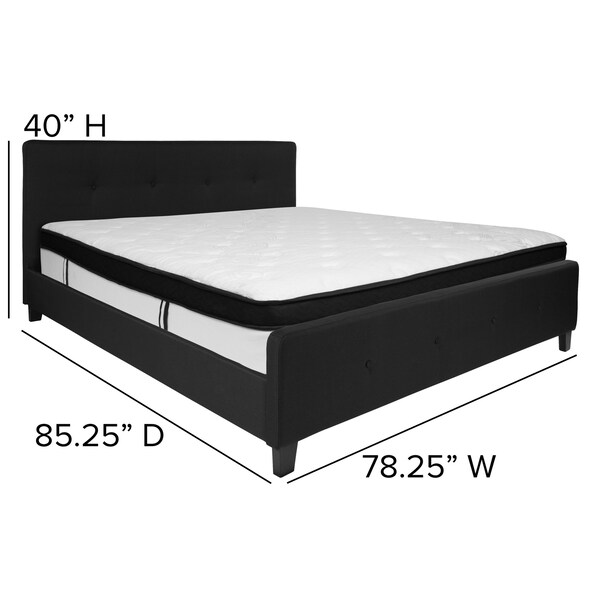 Flash Furniture King Platform Bed Set, Black - HG-BMF-24-GG