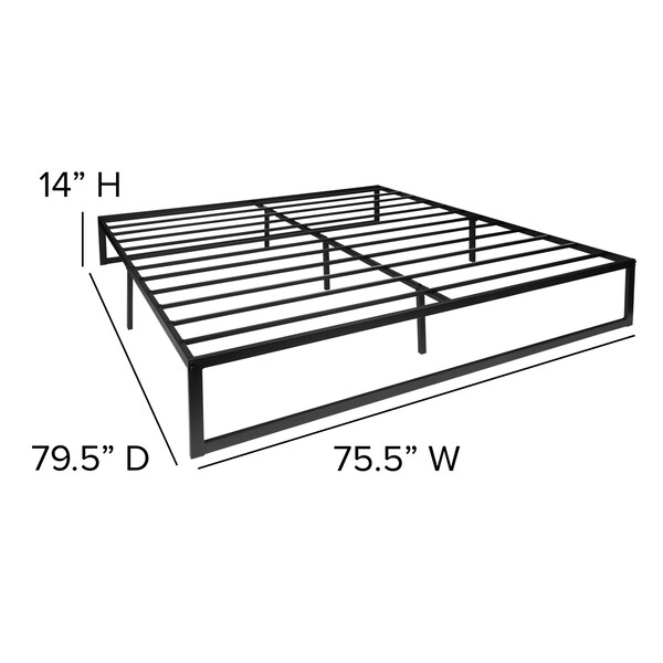 Flash Furniture King Platform Bed Frame and 12" Mattress Set - XU-BD10001-12MFM-K-GG