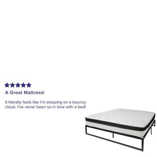 Flash Furniture King Platform Bed Frame and 12" Mattress Set - XU-BD10001-12MFM-K-GG