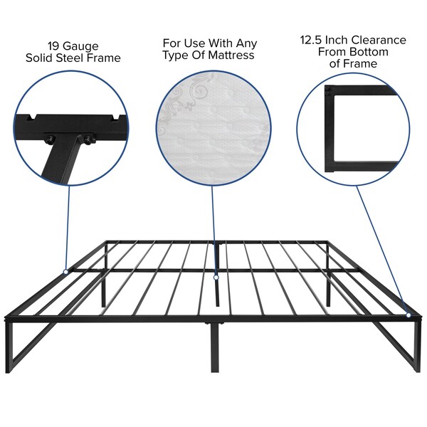 Flash Furniture King Platform Bed Frame and 12" Mattress Set - XU-BD10001-12MFM-K-GG