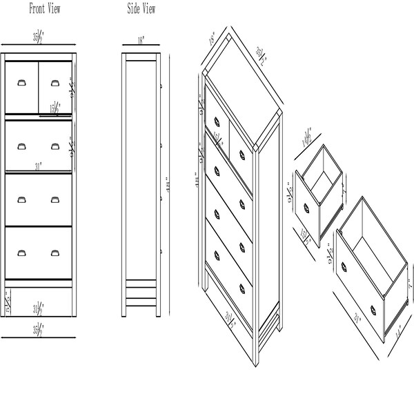 Alaterre Furniture Arden 4-Piece Wood Bedroom Set with Queen Bed, 2-Drawer Nightstand with open shelf, Chest, Dresser - ANAN02343029