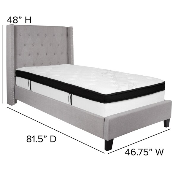 Flash Furniture Twin Platform Bed Set, Gray - HG-BMF-41-GG