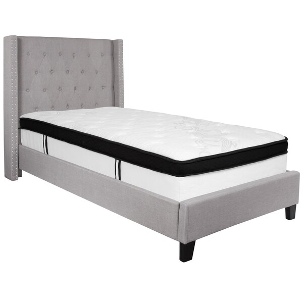 Flash Furniture Twin Platform Bed Set, Gray - HG-BMF-41-GG