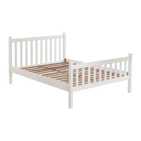 Alaterre Furniture Windsor Wood Slat Full Bed, Driftwood White - ANWI2031