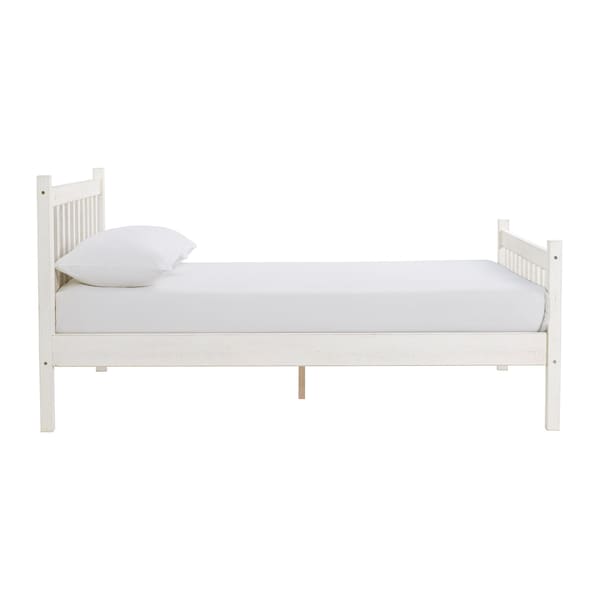 Alaterre Furniture Windsor Wood Slat Full Bed, Driftwood White - ANWI2031
