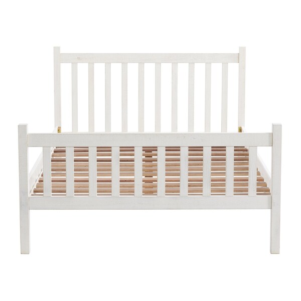 Alaterre Furniture Windsor Wood Slat Full Bed, Driftwood White - ANWI2031