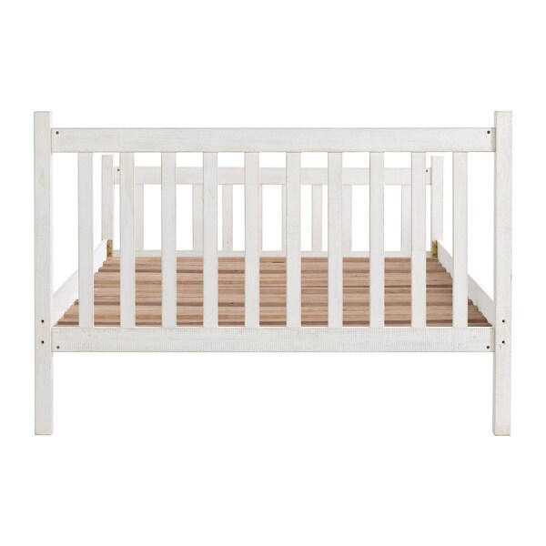 Alaterre Furniture Windsor Wood Slat Full Bed, Driftwood White - ANWI2031
