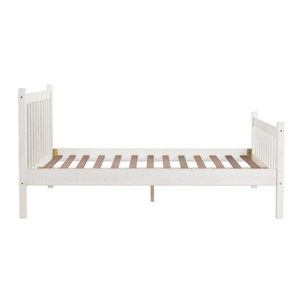 Alaterre Furniture Windsor Wood Slat Full Bed, Driftwood White - ANWI2031