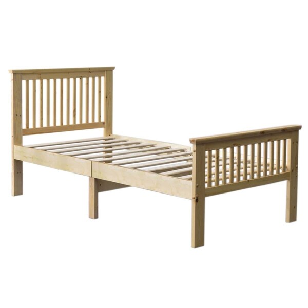Better Home 39 x 42 x 79 in. Jassmine Solid Wood Platform Pine Twin Size Bed, Natural - 616859966024