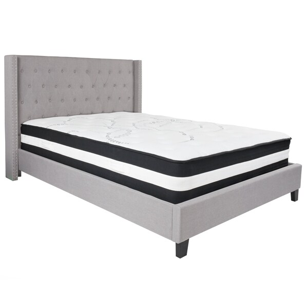 Flash Furniture Platform Bed Set, Riverdale, Queen, Gray - HG-BM-43-GG