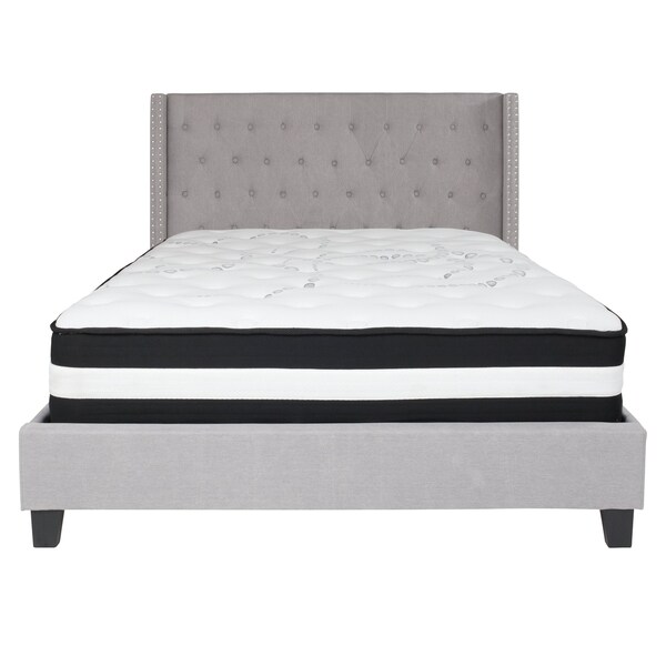 Flash Furniture Platform Bed Set, Riverdale, Queen, Gray - HG-BM-43-GG