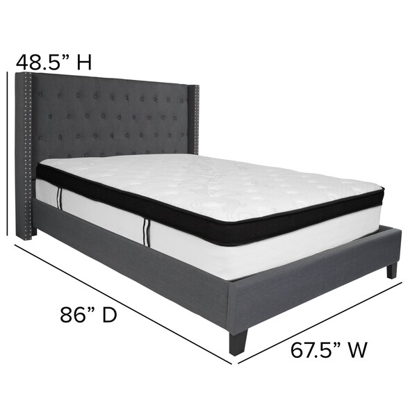 Flash Furniture Queen Platform Bed Set, Gray - HG-BMF-47-GG