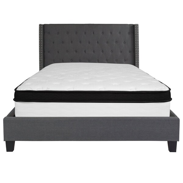 Flash Furniture Queen Platform Bed Set, Gray - HG-BMF-47-GG