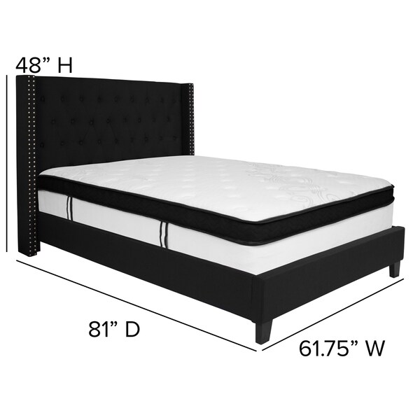 Flash Furniture Full Platform Bed Set, Black - HG-BMF-38-GG