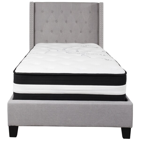 Flash Furniture Platform Bed Set, Riverdale, Twin, Gray - HG-BM-41-GG