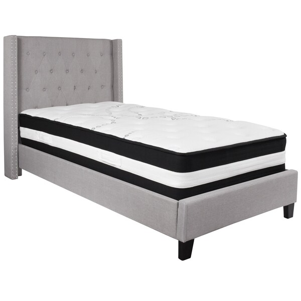 Flash Furniture Platform Bed Set, Riverdale, Twin, Gray - HG-BM-41-GG