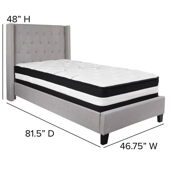 Flash Furniture Platform Bed Set, Riverdale, Twin, Gray - HG-BM-41-GG