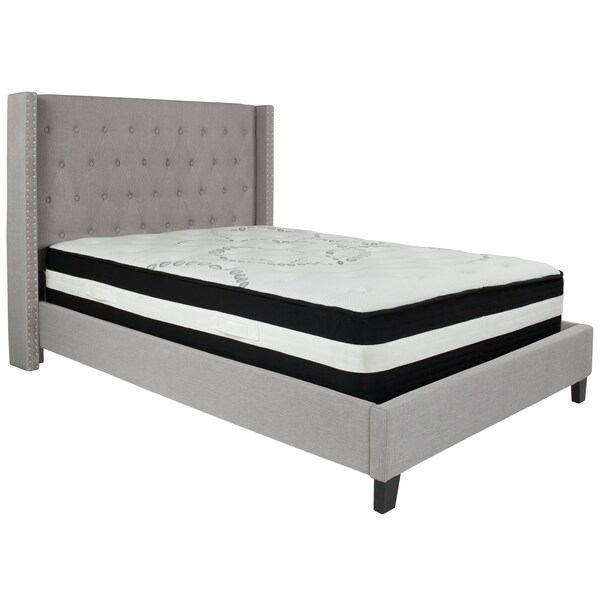 Flash Furniture Platform Bed Set, Riverdale, Full, Gray - HG-BM-42-GG