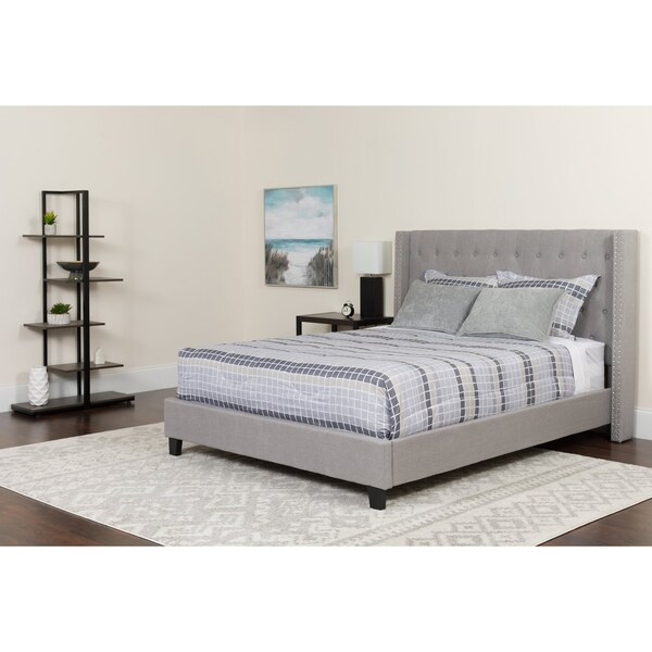 Flash Furniture Platform Bed Set, Riverdale, Full, Gray - HG-BM-42-GG