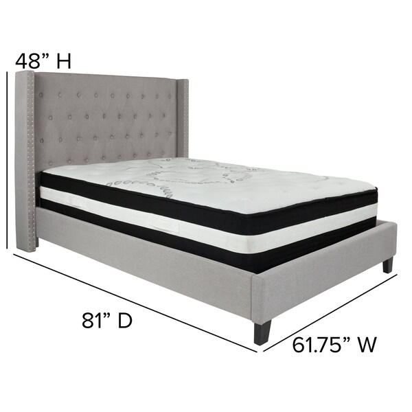 Flash Furniture Platform Bed Set, Riverdale, Full, Gray - HG-BM-42-GG