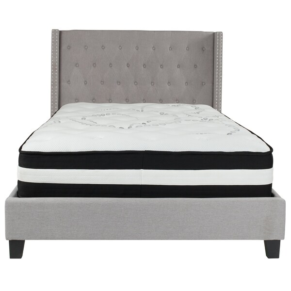 Flash Furniture Platform Bed Set, Riverdale, Full, Gray - HG-BM-42-GG