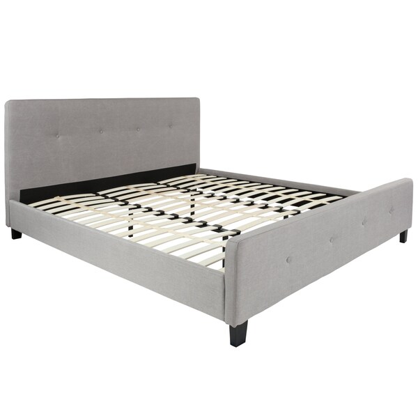 Flash Furniture Platform Bed, Tribeca, King, Light Gray - HG-28-GG