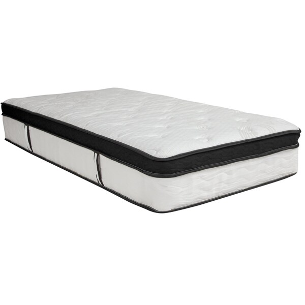 Flash Furniture Twin Platform Bed Frame and 12" Mattress Set - XU-BD10001-12MFM-T-GG