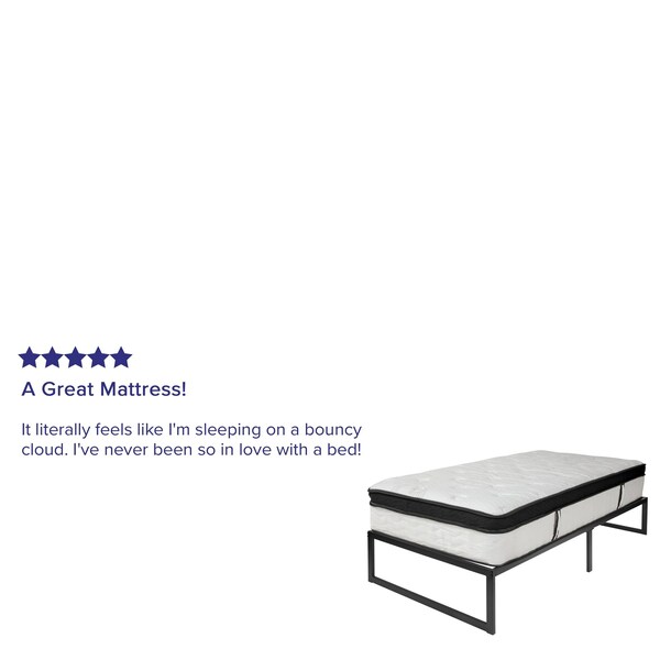 Flash Furniture Twin Platform Bed Frame and 12" Mattress Set - XU-BD10001-12MFM-T-GG