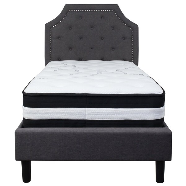 Flash Furniture Brighton Twin Platform Bed Set, Dark Gray - SL-BM-13-GG