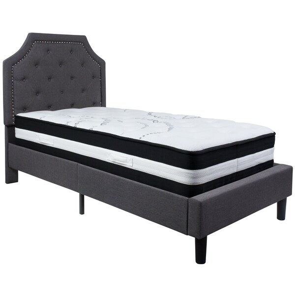 Flash Furniture Brighton Twin Platform Bed Set, Dark Gray - SL-BM-13-GG