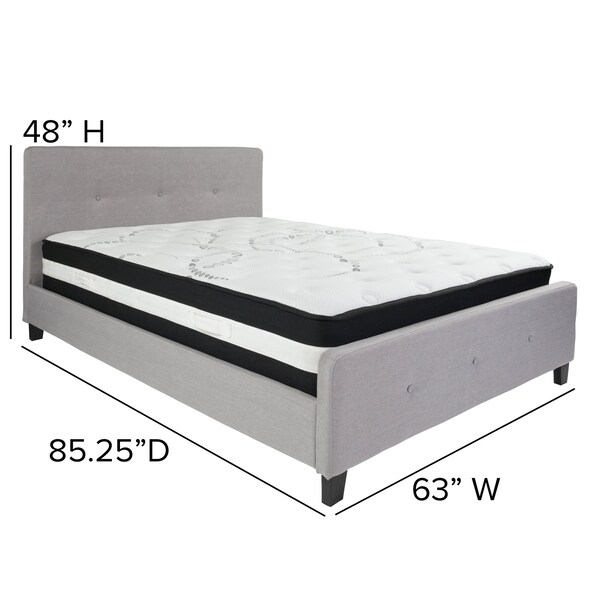 Flash Furniture Platform Bed Set, Tribeca, Queen, Gray - HG-BM-27-GG