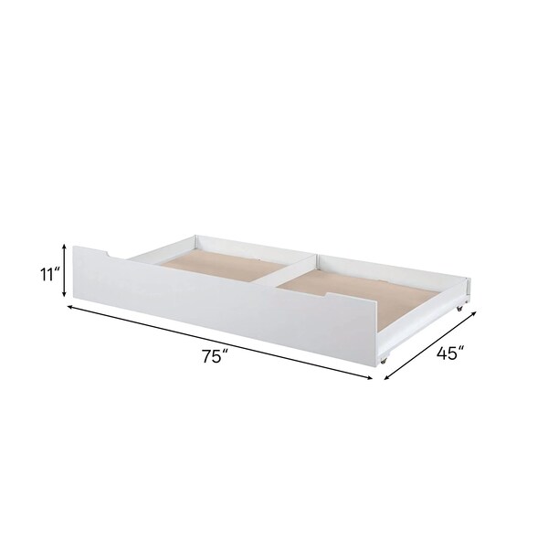 Acme Trundle for Twin Bed in White Finish - ER-0225WH