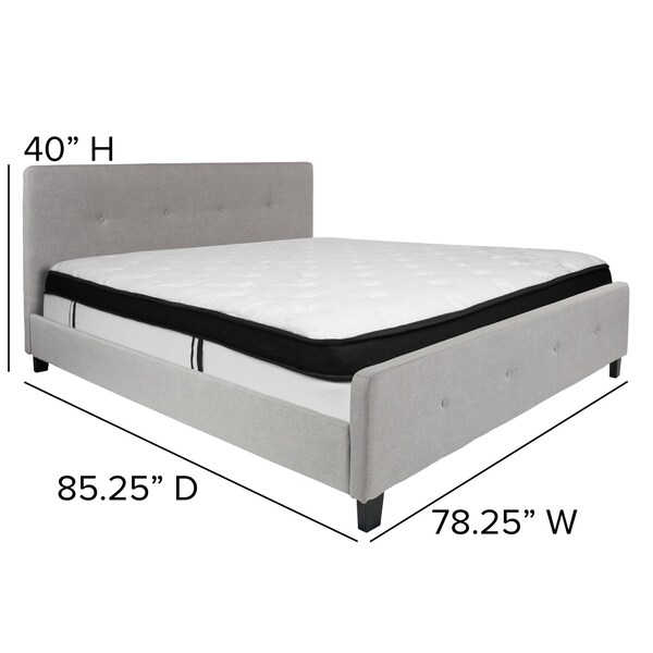 Flash Furniture King Platform Bed Set, Gray - HG-BMF-28-GG