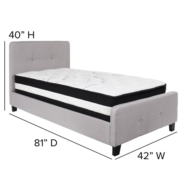 Flash Furniture Platform Bed Set, Tribeca, Twin, Gray - HG-BM-25-GG