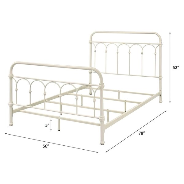 Acme Metal Full Bed with Spindle Headboard and Footboard in White - ER-0117WH