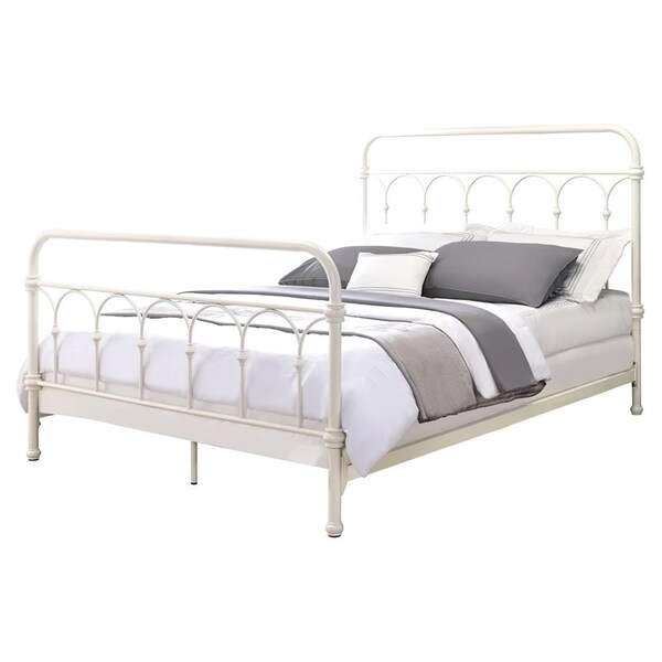 Acme Metal Full Bed with Spindle Headboard and Footboard in White - ER-0117WH