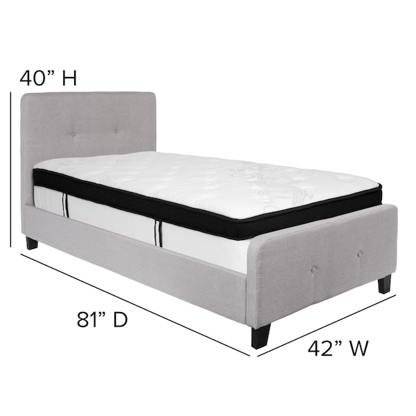 Flash Furniture Twin Platform Bed Set, Gray - HG-BMF-25-GG
