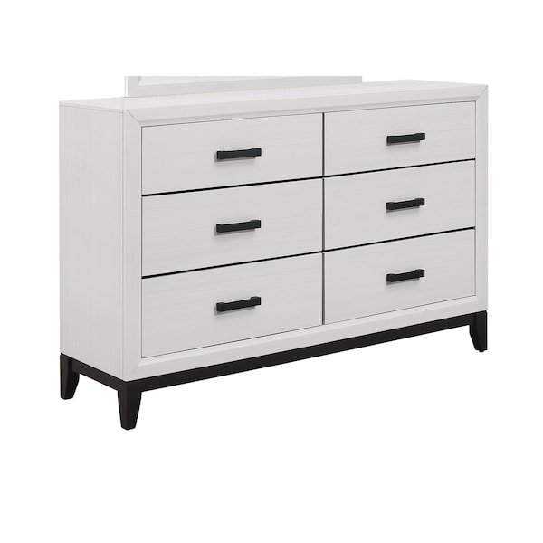Global Furniture Usa Rustic Transitional Foil Kate White Full Bed Group - 2854