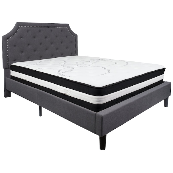 Flash Furniture Brighton Queen Platform Bed Set, Drk Gry - SL-BM-15-GG