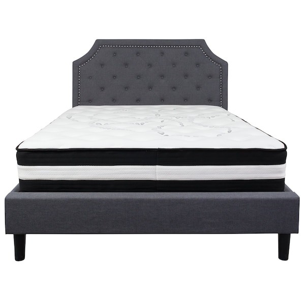 Flash Furniture Brighton Queen Platform Bed Set, Drk Gry - SL-BM-15-GG
