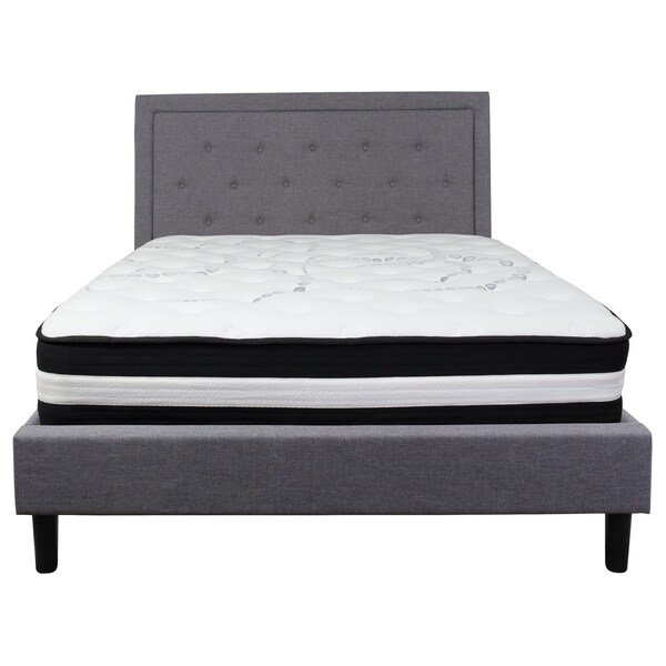 Flash Furniture Roxbury Queen Platform Bed Set, Lght Gray - SL-BM-27-GG