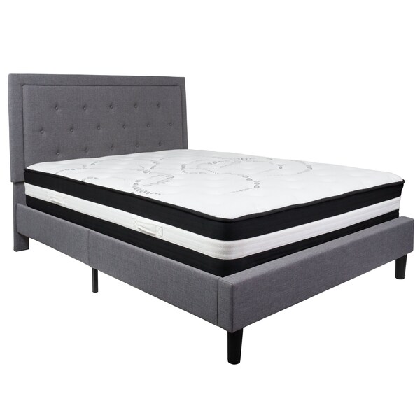 Flash Furniture Roxbury Queen Platform Bed Set, Lght Gray - SL-BM-27-GG