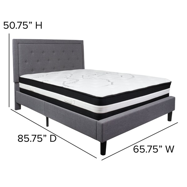 Flash Furniture Roxbury Queen Platform Bed Set, Lght Gray - SL-BM-27-GG