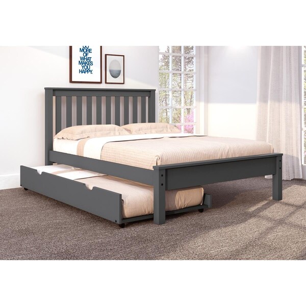 Convenience Concepts PD-500FDG-503DG Full Size Contempo Bed with Twin Trundle, Dark Grey - HI2641006