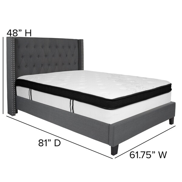 Flash Furniture Full Platform Bed Set, Gray - HG-BMF-46-GG
