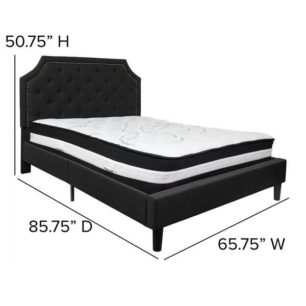 Flash Furniture Brighton Queen Platform Bed Set, Black - SL-BM-7-GG